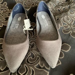 Grey suede dr. Scholls flats